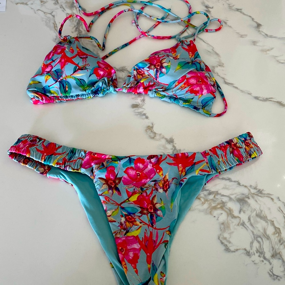 San Lorenzo Blue and Pink Bikini Small